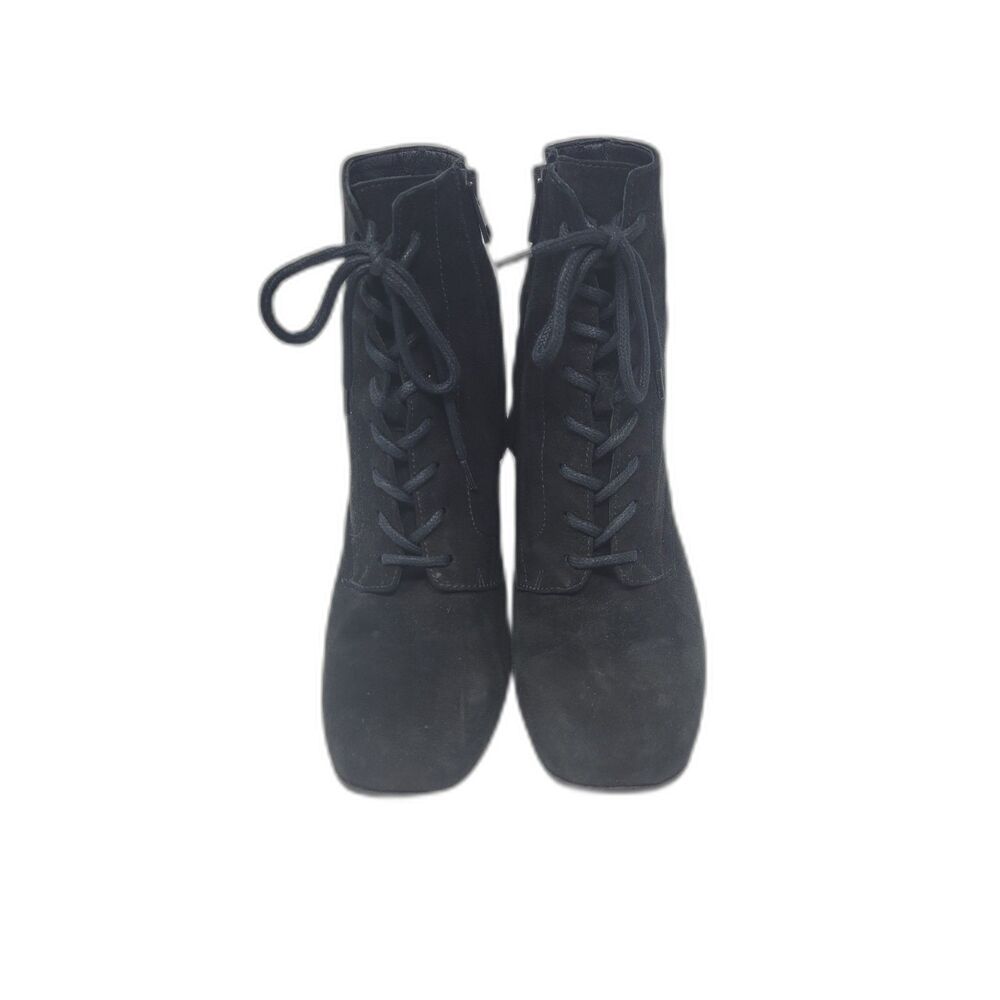 Vince Suede Lace Up Square Toe Ankle Boots